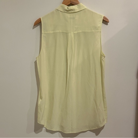 Equipment Light Yellow Slim Signature Sleeveless Shirt - Picture 7 of 7